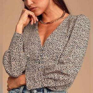 Cheetah Print Long Sleeve Button-Up